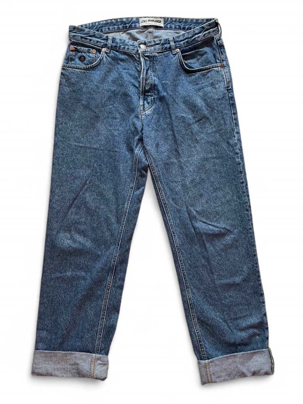 Zara x Rhuigi size 34 collab Men's Blue Straight-Leg Jeans